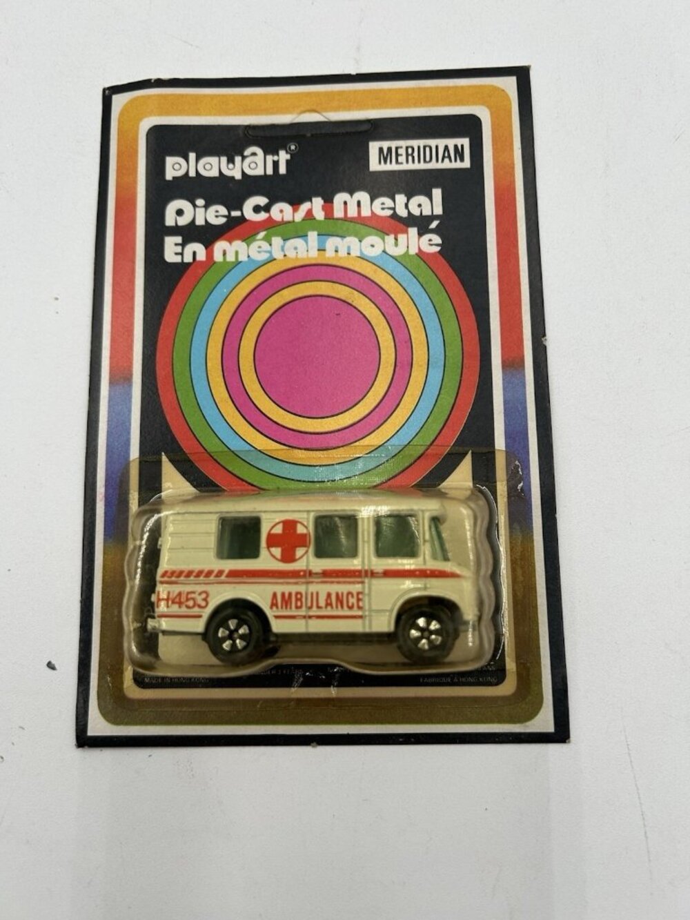 PlayArt Meridian Ambulance Die Cast Metal Emergency Vehicle On Card UnPunched